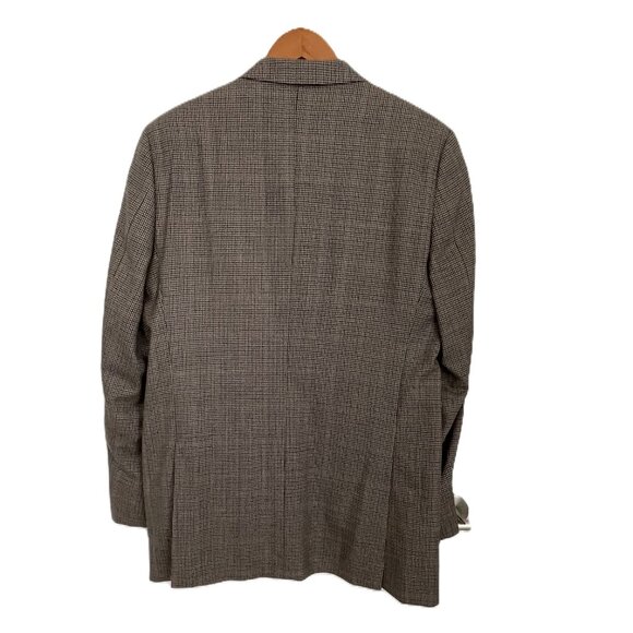 Nautica Wool Hounds tooth Blazer 100% Wool Brown 40L - Picture 3 of 6
